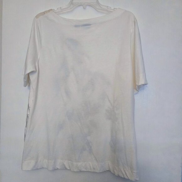 Chico's silk S/S top with floral pattern NWT Size 2/L - Picture 4 of 4